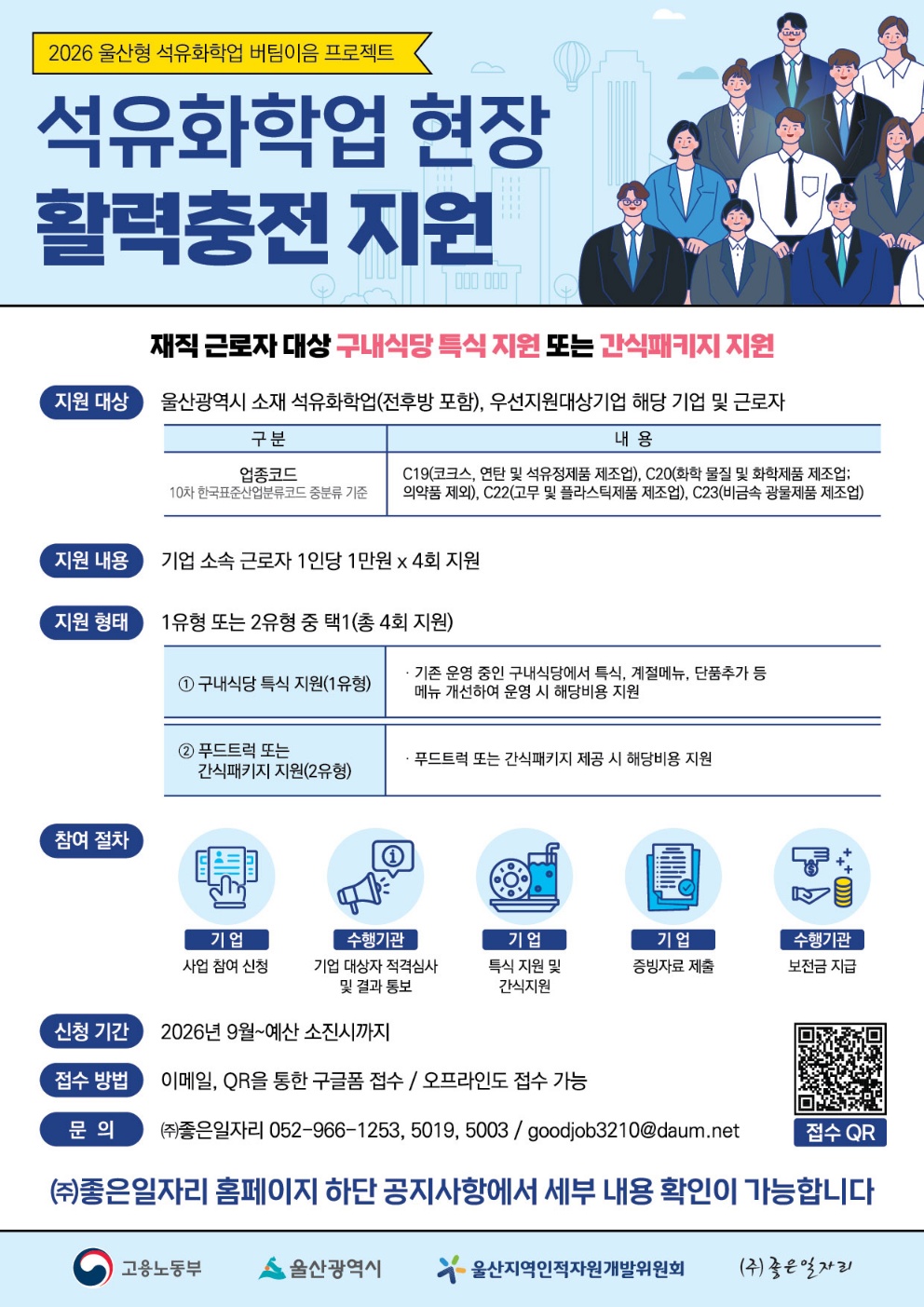 2026년 울산 석유화학업 버팀이음프로젝트(석유화학업 현장 활력충전 지원) 참여 기업 모집 원문 제공 이미지